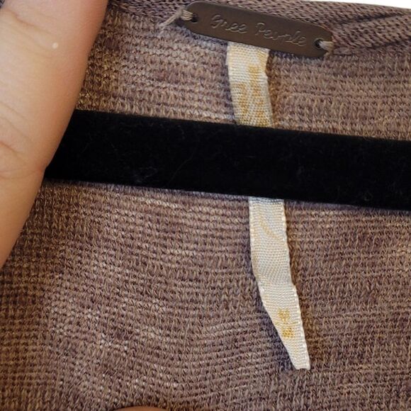 Free People Women's Brown Cotton Blend Sheer Oversized Blouse Size M - Picture 3 of 7